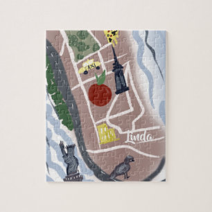 New York Handgezeichnete Kunst Stadt der Kinder Puzzle