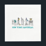 New York Hanukkah Chanukah NYC Jüdische Feiertage Serviette<br><div class="desc">Napkins bietet eine originelle Marker-Abbildung von NYC-Gebäude,  die für Hanukkah "gekleidet" sind! Diese Chanukah Illustration ist auch auf anderen Produkten verfügbar. Sehen Sie nicht,  wonach Sie suchen? Brauchen Sie Hilfe bei der Anpassung? Kontaktieren Sie Rebecca,  um etwas für Sie entworfen zu haben.</div>