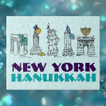 New York Hanukkah Chanukah NYC Jüdischer Feiertag Puzzle<br><div class="desc">Puzzle bietet eine originelle Illustration verschiedener NYC-Sehenswürdigkeiten,  die für Hanukkah "gekleidet" sind. Diese Chanukah Illustration ist auch auf anderen Produkten verfügbar. Sehen Sie nicht,  wonach Sie suchen? Brauchen Sie Hilfe bei der Anpassung? Kontaktieren Sie Rebecca,  um etwas für Sie entworfen zu haben.</div>