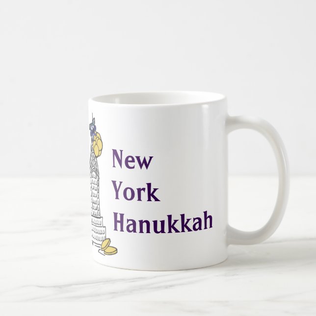 New York Hanukkah Gelt NYC Skycraper Holiday Tasse (Rechts)