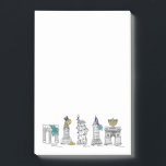 New York Hanukkah Happy Chanukah NYC Holiday Post-it Klebezettel<br><div class="desc">Eine originelle Brien-and-Tinte-Illustration verschiedener New Yorker Sehenswürdigkeiten,  die für die Urlaubssaison "gekleidet" sind. Perfekt für Hanukkah! Viele weitere illustrierte Post-it Designs sind verfügbar. Sehen Sie nicht,  wonach Sie suchen? Brauchen Sie Hilfe bei der Anpassung? Kontaktieren Sie Rebecca,  um etwas für Sie entworfen zu haben.</div>