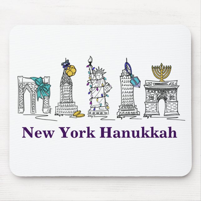 New York Hanukkah NYC Gebäude Holiday Mousepad (Vorne)