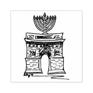 New York Hanukkah NYC Washington Square Menorah Gummistempel