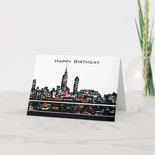New York Happy Birthday Card Karte (Vorderseite)
