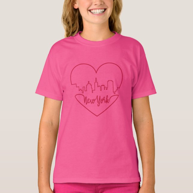 New York Heart individuelle Name Bekleidung T-Shirt (Vorderseite)