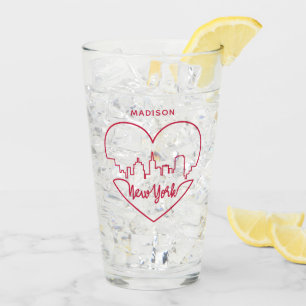 New York Heart individuelle Name Pint Glas