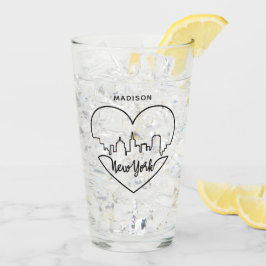 New York Heart individuelle Name Pint Glas
