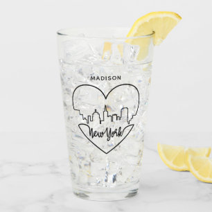New York Heart individuelle Name Pint Glas