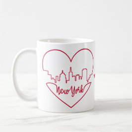 New York Heart individuelle Name Tasse