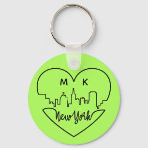 New York Heart kundenspezifische Monogramm-Schlüss Schlüsselanhänger