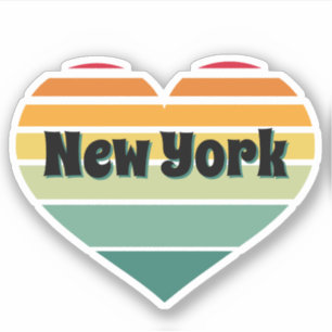 New York Heart Retro Style Aufkleber