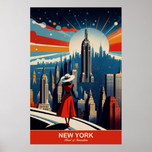 New York: Herz von Innovation Travel Poster