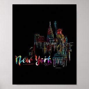 New York Himmel Herzschlag Statue der Freiheit I L Poster