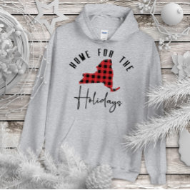New York Holiday Buffalo Kariert Zuhause Staat Hoo Hoodie