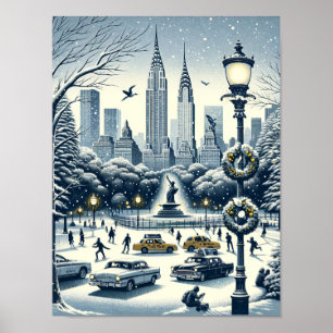 New York Holiday Elegance - Anpassbare Weihnachten Poster