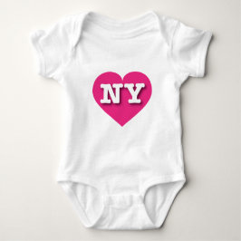 New York Hot Pink Heart - I Liebe NY Baby Strampler