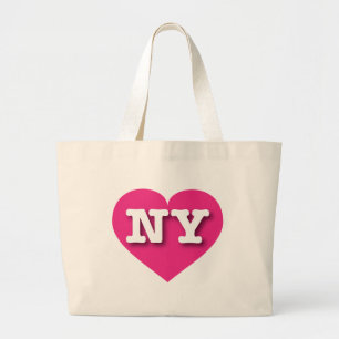 New York Hot Pink Heart - I Liebe NY Jumbo Stoffbeutel