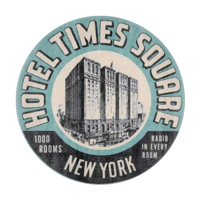 New York Hotel, bearbeiten Text Cutting Board Schneidebrett (Vorderseite)