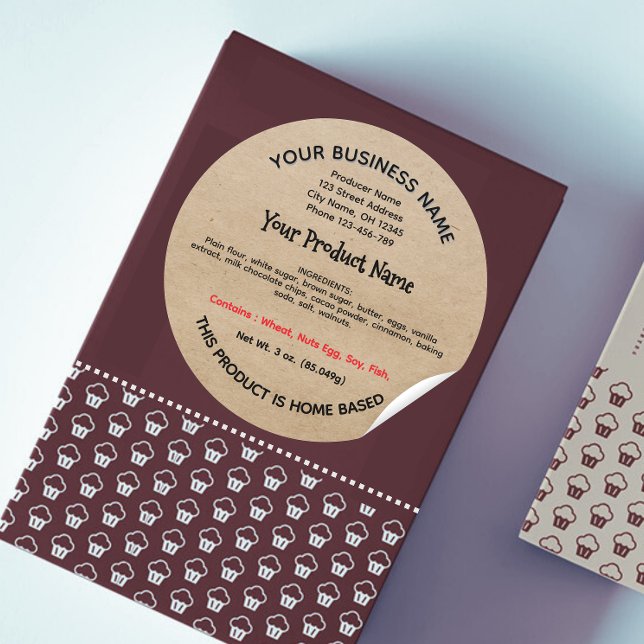 New York Hütte Food Law Label Zuhause Bäckerei Runder Aufkleber (Von Creator hochgeladen)