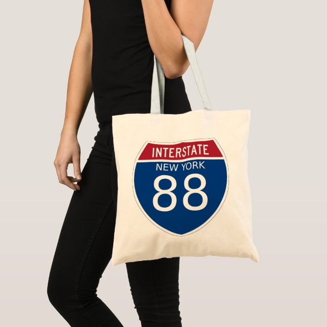 New York - I-88 Interstate Sign Tote Bag Tragetasche (Vorderseite (Produkt))