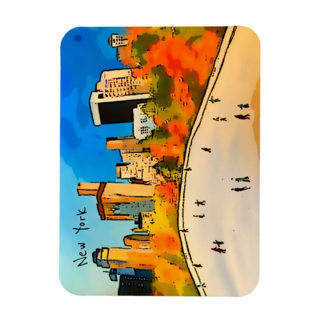 New York Ice rink Central Park Magnet (Vertikal)