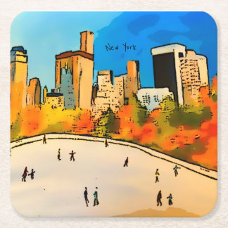 New York Ice rins Central Park Watch Rechteckiger Pappuntersetzer