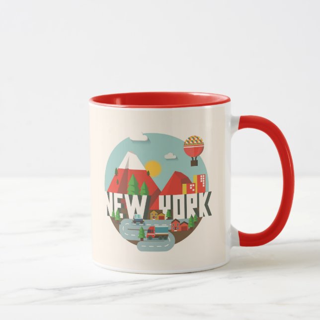 New York im Entwurf Tasse (Rechts)