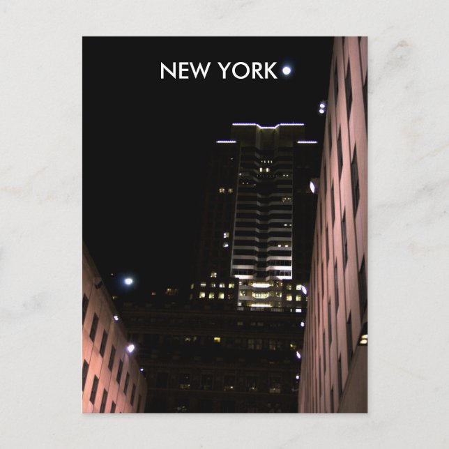 New York in der Nacht Postkarte (Vorderseite)