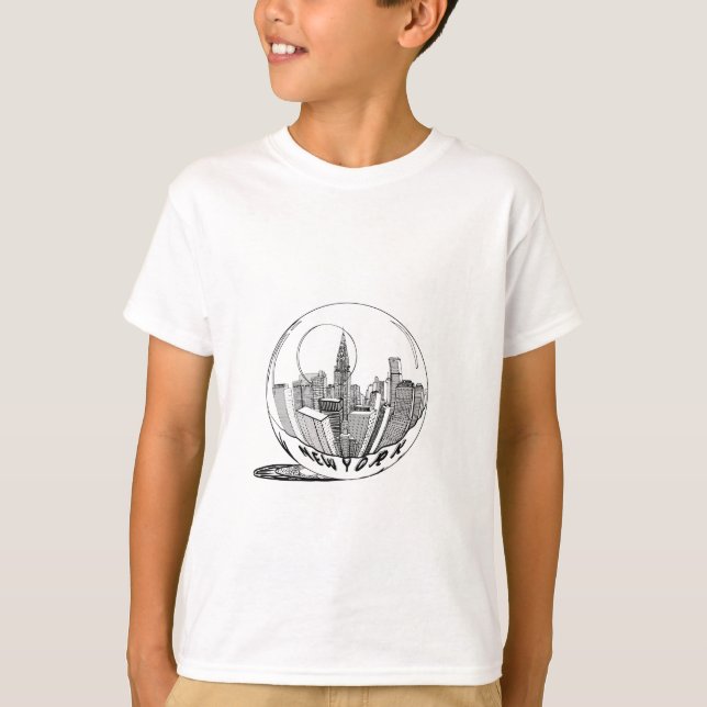 New York in einer Glaskugel T-Shirt (Vorderseite)