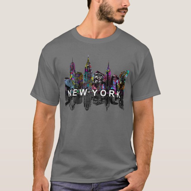 New York in Graffiti T-Shirt (Vorderseite)