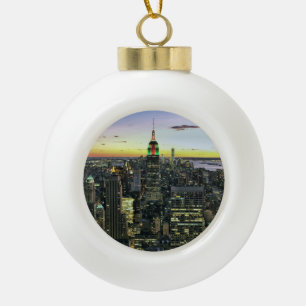 New York in Manhattan Keramik Kugel-Ornament