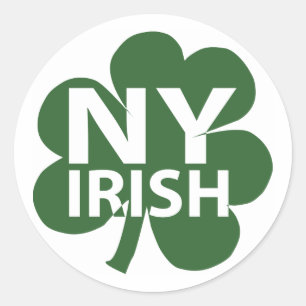 New York Irish Kleeblatt Runder Aufkleber
