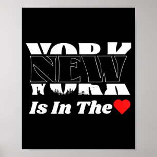 New York ist im Herzen – Fette Skyline Grafik De Poster