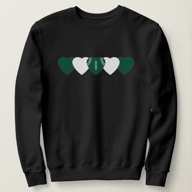 New York Jets Heart Football Dark Sweatshirt (Design vorne)