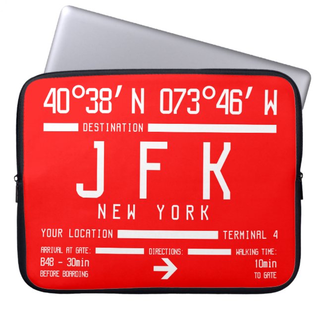 New York JFK International Airport Code Laptopschutzhülle (Vorderseite)