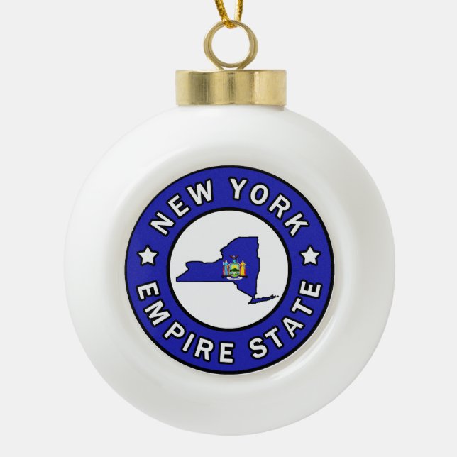 New York Keramik Kugel-Ornament (Vorderseite)