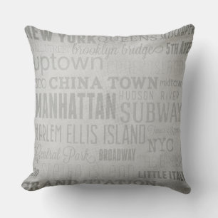 New York Key Words Throw Kissen
