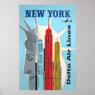New York Kunst Statue der Freiheit Druck Delta Rei Poster