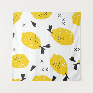 New York Lemons: Vintage Ausschneidungen Wandteppich