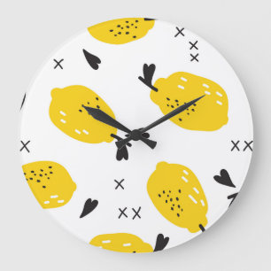 New York Lemons: Vintage Cut-Outs Große Wanduhr