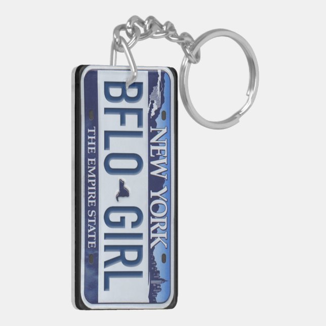 New York License Plate Schlüsselanhänger CUSTOM (Rückseite links)