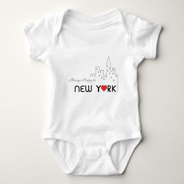 New York, Liebe, Herz, Niedlich Baby Strampler (Vorderseite)