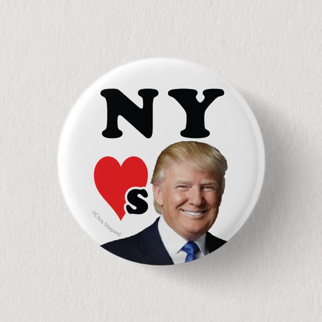 NEW YORK LIEBEN DONALD TRUMP Big Apple Manhatten N Button (Vorderseite)