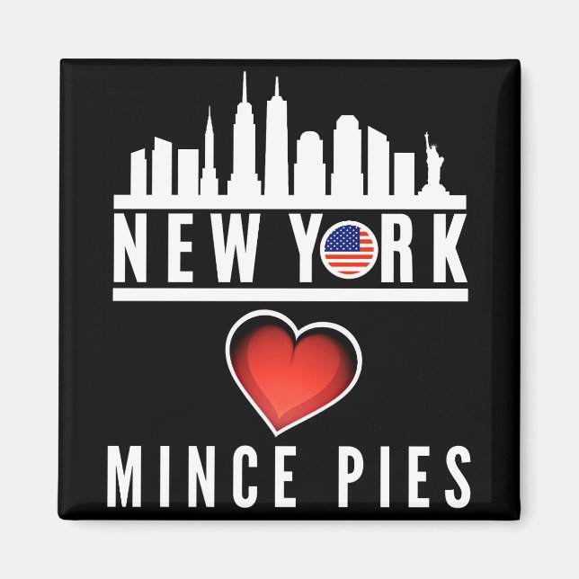 New York Lieben Mince Pies Cityscape Magnet (Vorne)