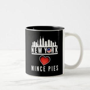 New York Lieben Mince Pies Cityscape Zweifarbige Tasse