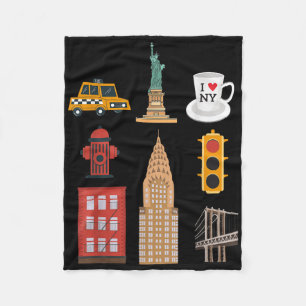New York Liebhaber T-Shirt Nyc Stadt Wahrzeichen F Fleecedecke