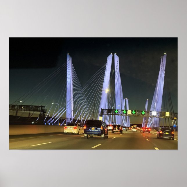 New York Lighted Bridge Poster (Vorne)