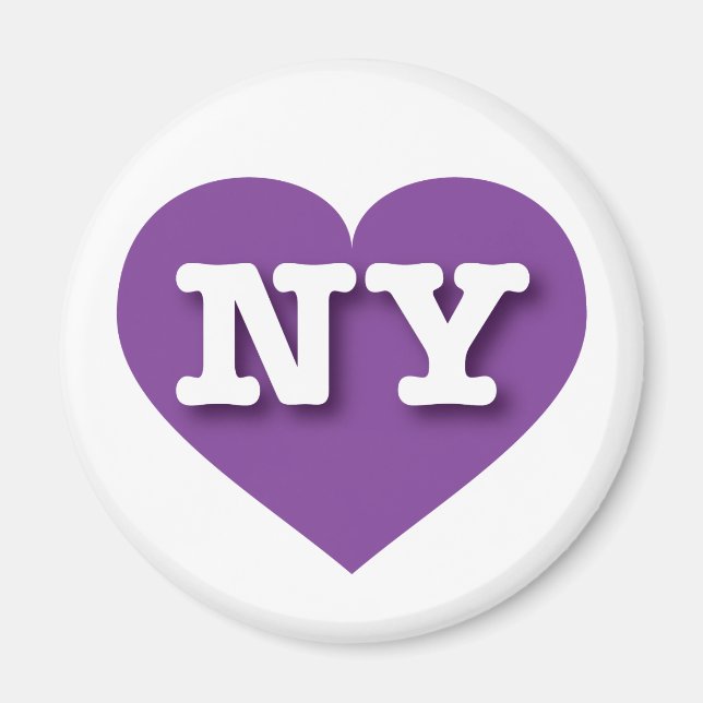 New York Lila Heart - I Liebe NY Magnet (Vorne)