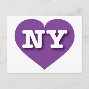 New York Lila Heart - I Liebe NY Postkarte