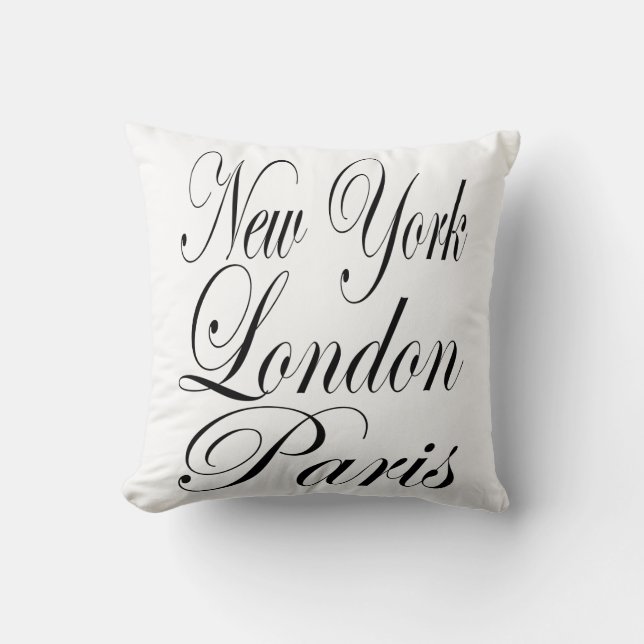 New York London Paris - Typografie-Slogan Kissen (Vorderseite)
